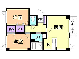 チェリーブロッサム 2LDKの間取図画像
