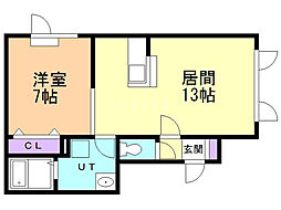 レインボーハウス泉No.52 1LDKの間取図画像