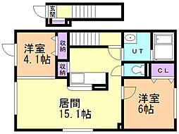 アルカンシエル 2LDKの間取図画像