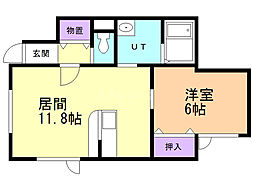 ロイヤルハイム沼ノ端K 1LDKの間取図画像