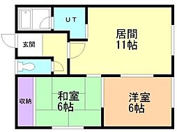 プルメージュ21 2LDKの間取図画像