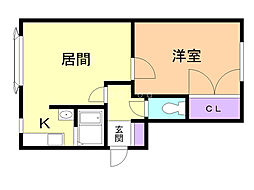 ハイツヘリテイジ 1LDKの間取図画像