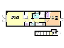レジデンスひまわり 1LDKの間取図画像