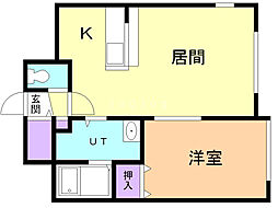 ロイヤルハイム沼ノ端H 1LDKの間取図画像