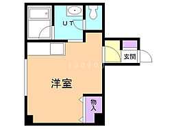 クローバーハウス212寿 ワンルームの間取図画像