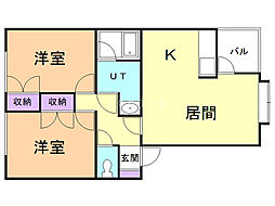 レジュール24 2LDKの間取図画像