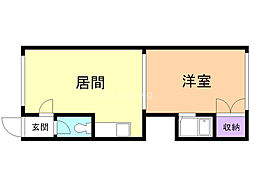 エレガントハイツシャネルNo.1 1DKの間取図画像