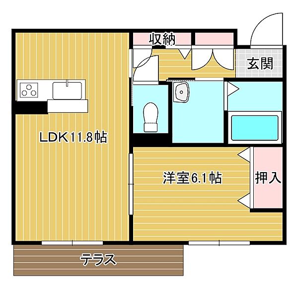 シャーメゾンHINO 0203｜滋賀県蒲生郡日野町松尾１丁目(賃貸アパート1LDK・2階・45.02㎡)の写真 その2