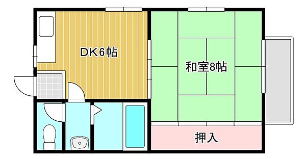 B・コーポ西大路 ｜滋賀県蒲生郡日野町大字西大路(賃貸アパート1DK・2階・33.12㎡)の写真 その2