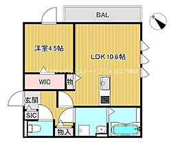 BRANSIA堀上町 201 ｜ 滋賀県近江八幡市堀上町（賃貸アパート1LDK・2階・41.11㎡） その2