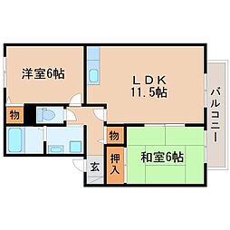 コーラルウェイ 1階2LDKの間取り