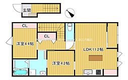 Woodstock Nest 2階2LDKの間取り