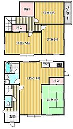 JR東海道・山陽本線 野洲駅 徒歩15分の賃貸一戸建て 4SLDKの間取り