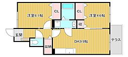 シャルマンハウス 2LDKの間取図画像