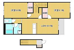 フィールドルミナス2 2LDKの間取図画像