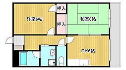 エクセル南天保2 2DKの間取図画像