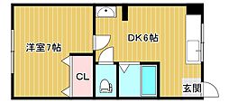 セントラルマンションパート2 1DKの間取図画像