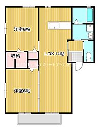 ダイヤコート弐番館 2LDKの間取図画像