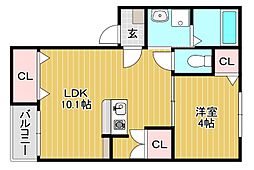 コンソラータ 1LDKの間取図画像