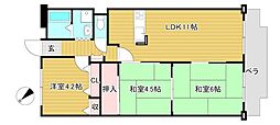 アミティエ近江八幡 3LDKの間取図画像