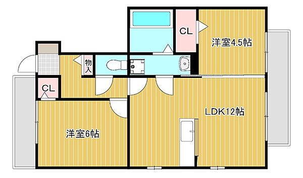 セジュールアースマーシV ｜滋賀県東近江市東沖野２丁目(賃貸アパート2LDK・1階・52.35㎡)の写真 その2