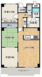 新栄プロパティー泉佐野 3LDKの間取図画像
