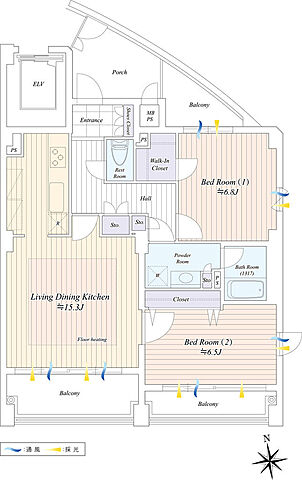 間取り アビテ白金台 5階/502