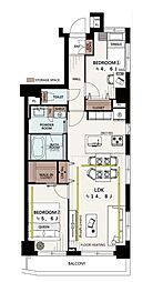 東急ドエル・アルス下北沢 305 2LDKの間取り