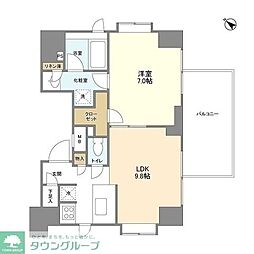リバーレ月島 7階1LDKの間取り