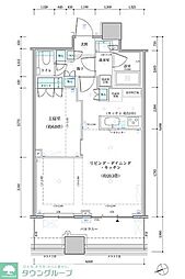パークタワー勝どき　サウス棟 18階1LDKの間取り