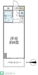 番衆エムエスビル 7階ワンルームの間取り