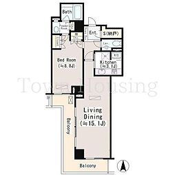 恵比寿ガーデンテラス弐番館 10階1LDKの間取り