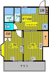 プルミエール 2DKの間取図画像