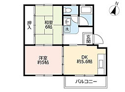 UR都市機構豊明団地26棟 2DKの間取図画像