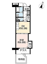 UR都市機構アーバンラフレ鳴海1号棟 1DKの間取図画像