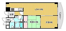 高槻セントポリア 2LDKの間取図画像
