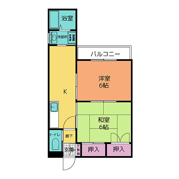 新宿マンション 203｜静岡県沼津市新宿町(賃貸マンション2K・2階・33.63㎡)の写真 その2