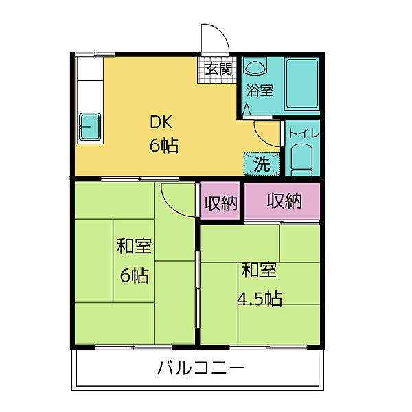 コーポ大栄 203｜静岡県沼津市大岡(賃貸アパート2DK・1階・34.71㎡)の写真 その2