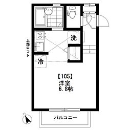 ベルヴィ武蔵野 1Kの間取図画像