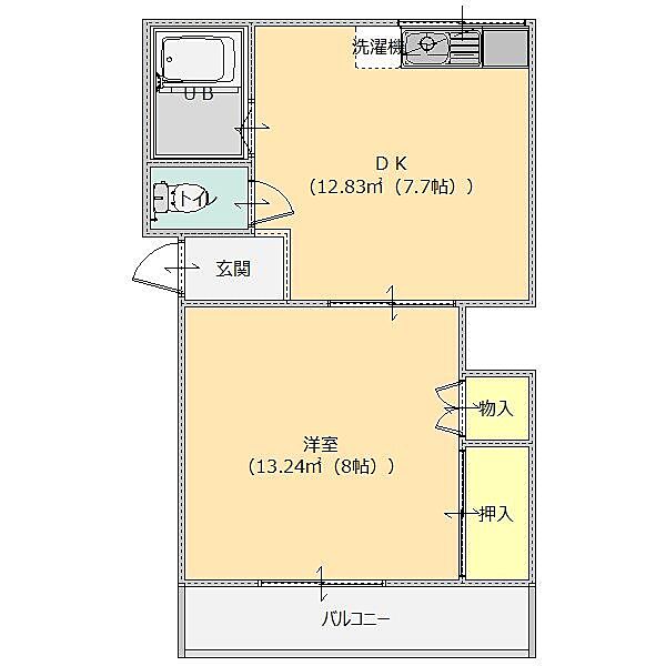 城町サンハイツ 203｜群馬県館林市城町(賃貸アパート1DK・2階・33.53㎡)の写真 その2