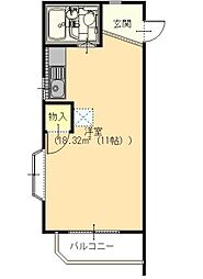 アネックス21中野 2階ワンルームの間取り