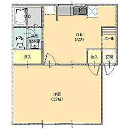 ガーデンハイツ赤坂3 1DKの間取図画像