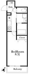 チェレステ氷川台 1Kの間取図画像