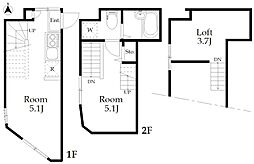 chalet大久保 1DKの間取図画像