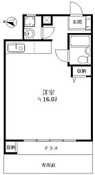 豊玉第2コーポラス ワンルームの間取図画像