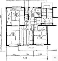 大正住宅2-2号棟 3DKの間取図画像