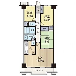 ブロードスクエア戸塚ウエストコート 3LDKの間取図画像
