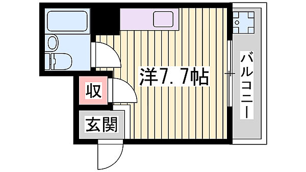 ヒューマンハイツ ｜兵庫県明石市和坂(賃貸マンション1R・5階・17.10㎡)の写真 その2