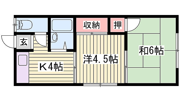 コーポセイゲツ西棟 ｜兵庫県神戸市垂水区東垂水1丁目(賃貸アパート2K・2階・35.00㎡)の写真 その2