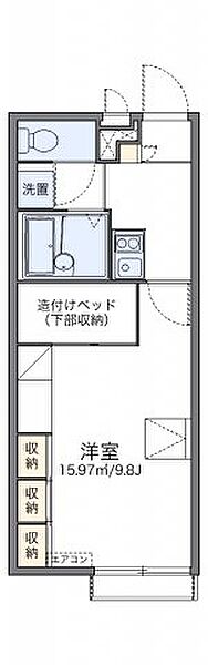 レオパレスグランプラージュ 206｜兵庫県明石市大久保町江井島(賃貸アパート1K・2階・25.09㎡)の写真 その2